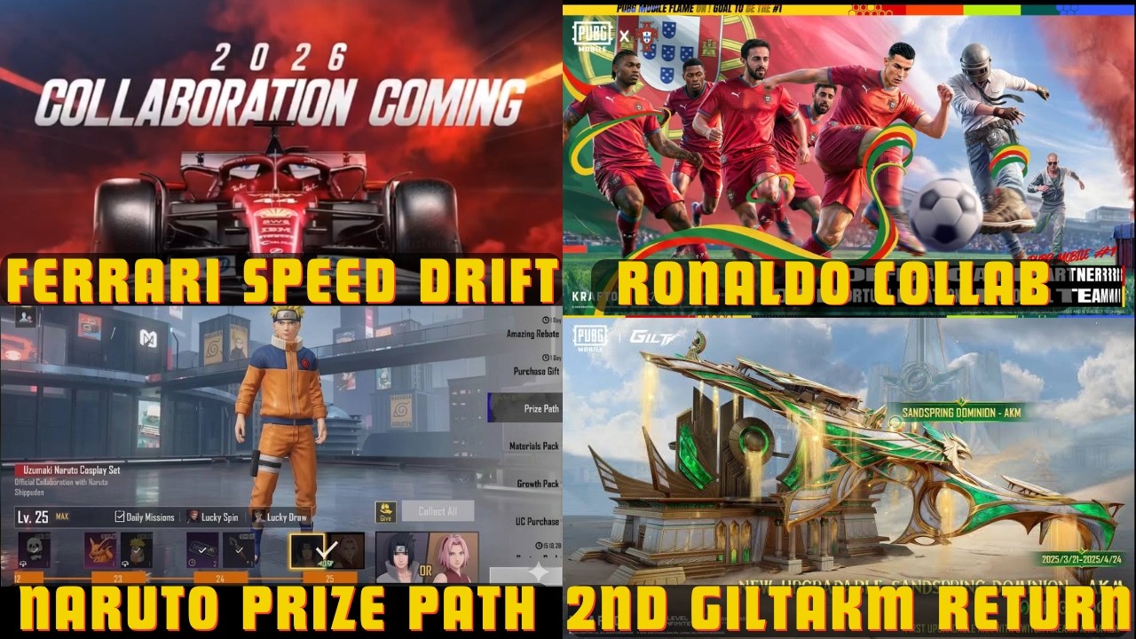 NARUTO PRIZE PATH 😱 ULTIMATE REWARDS, RONALDO COLLAB, FERRARI SPEED DRIFT, MUMMY SET RETURNS! 🔥 BGMI
