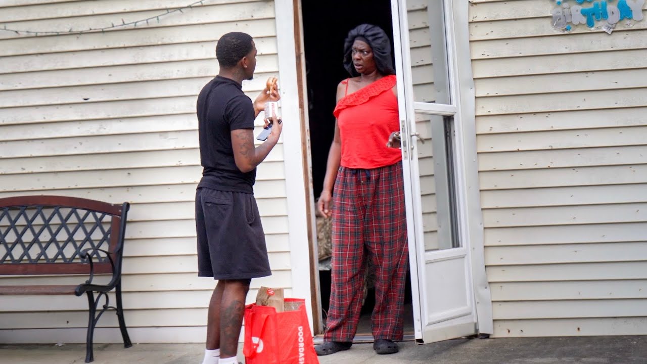 Eating People’s DoorDash Food Prank In The Hood!