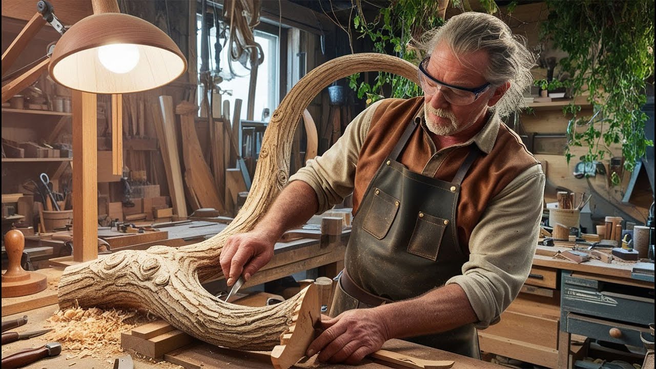 Innovative Woodworking Designs: Crafting a Unique Table from a Rotten Ancient Tree Root