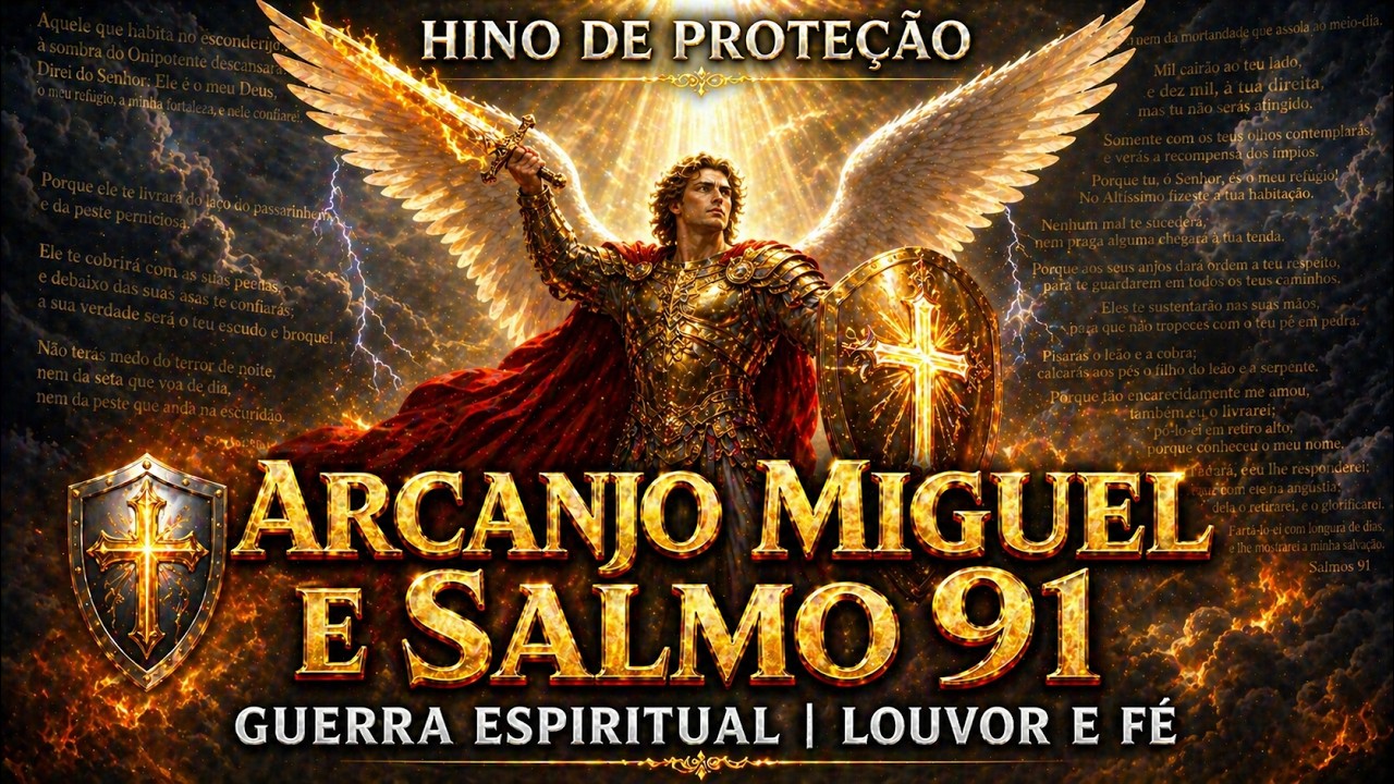 🛡️ HINO DE PROTEÇÃO: Arcanjo Miguel e Salmo 91 (Música de Guerra Espiritual) - Louvor e Fé