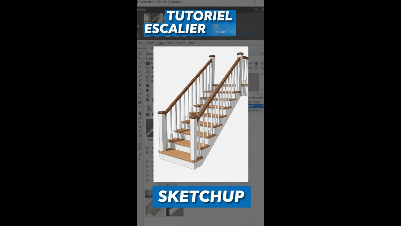 COMMENT DESSINER ESCALIER 3D DANS SKETCHUP   #sketchup