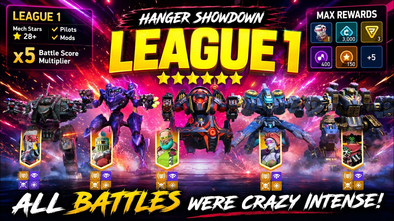 EVERY MATCH WENT TO ROUND 5 😱🔥 LEAGUE 1 WAS INSANE! | Hangar Showdown | Mech Arena