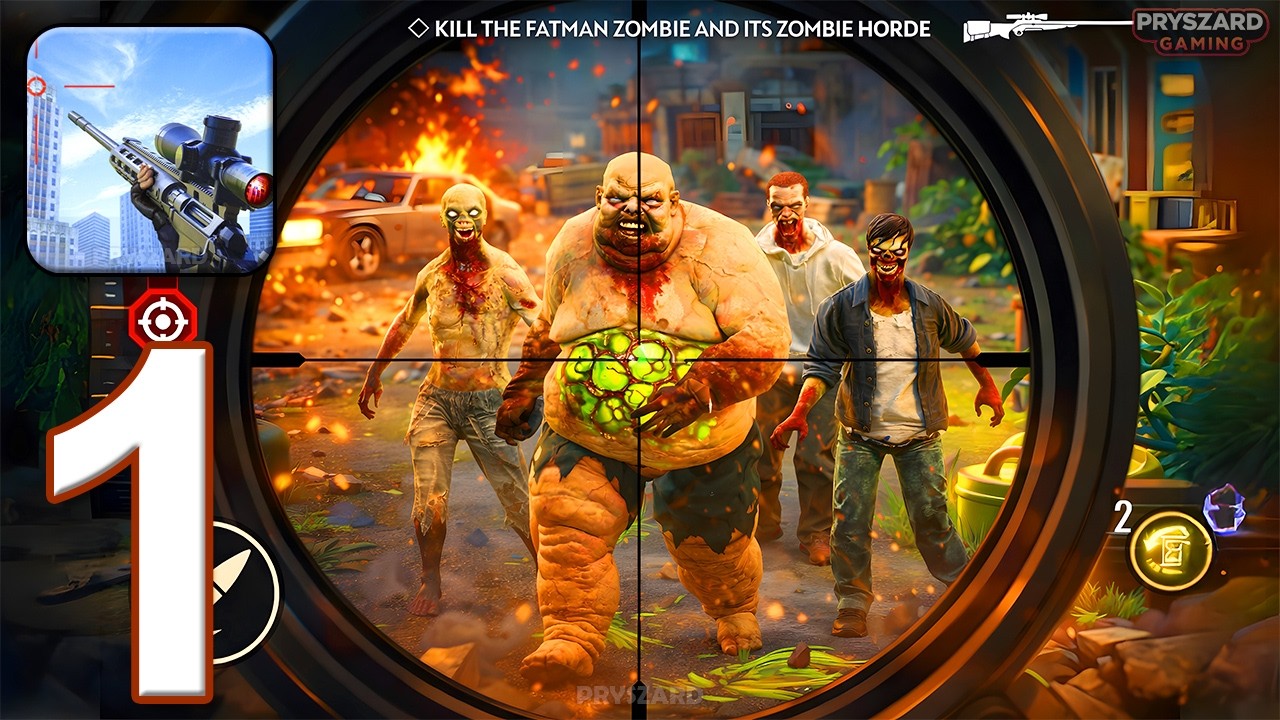 Sniper Zombie 3D Game - Gameplay Walkthrough Part 1 - Sniper Zombie 3D Shooter (iOS, Android)