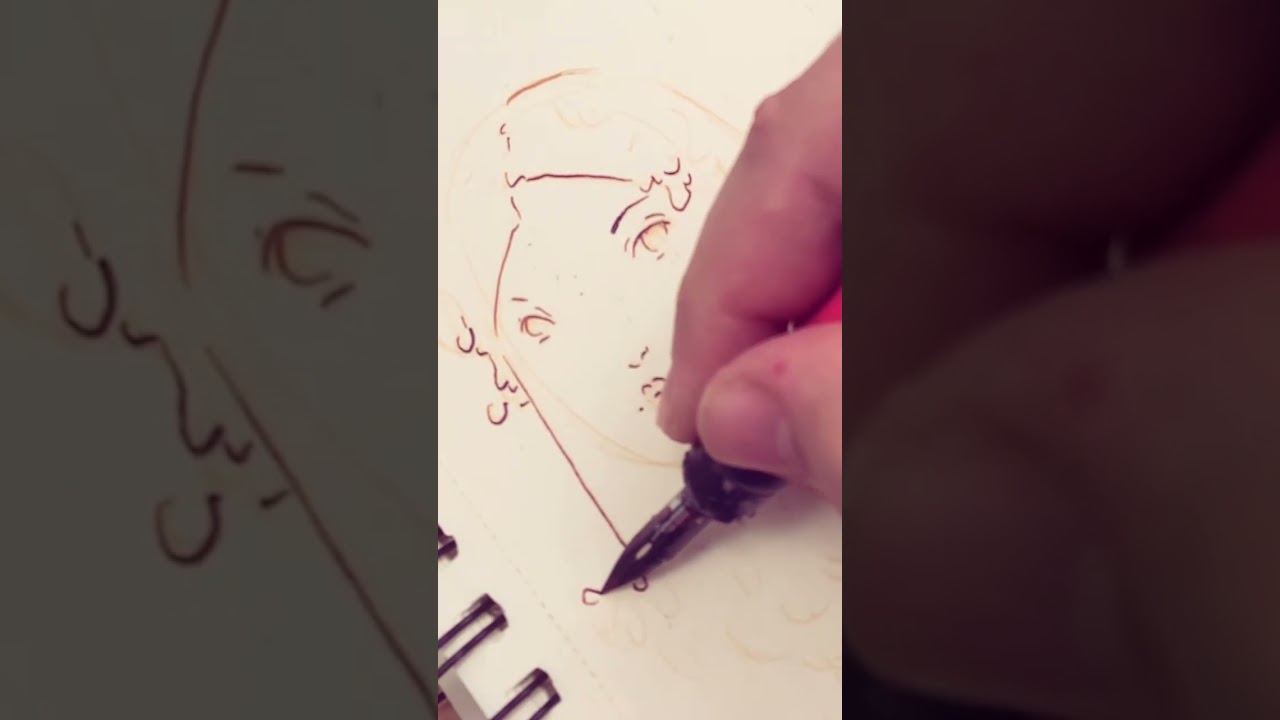 Drawing a nature sprite with ink and colored pencil ❤️ #drawing #art #artist #traditional art