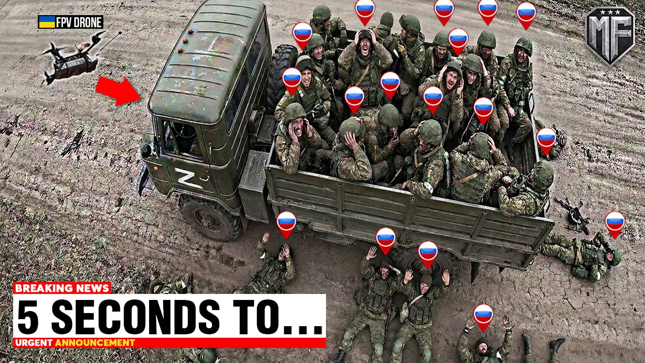 Huge Russian Trucks Full of Soldiers Spotted by Ukrainian FPV Drone - And THIS Happened...