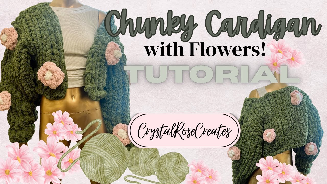 Learn How to Finger Knit a Chunky Cardigan w/ Flowers