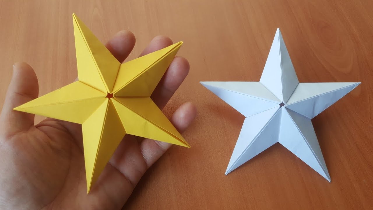 KAĞITTAN YILDIZ YAPIMI 🌟 ORİGAMİ STAR 🌟3 Boyutlu Yıldız 🌟 3D