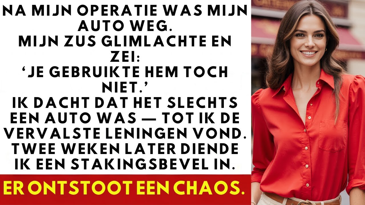 Na mijn operatie was mijn auto weg. Mijn zus zei lachend: ‘Je gebruikte hem toch niet.’
