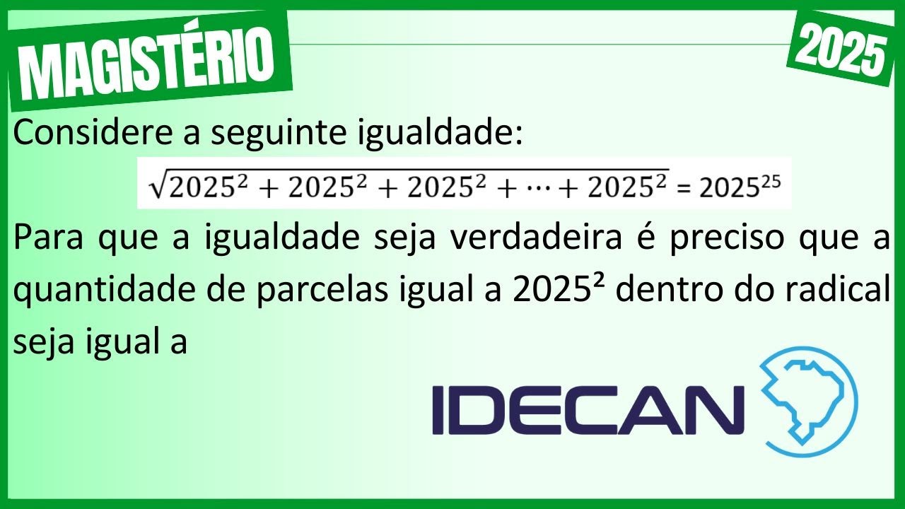 Resolvendo Questão de POTENCIAÇÃO na Prova da Banca IDECAN