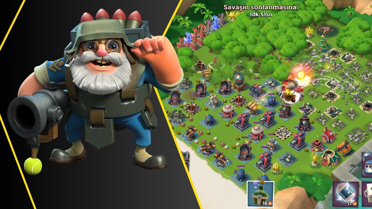 Full Topçu Saldırısı Harita Temizliği Boom Beach Türkçe