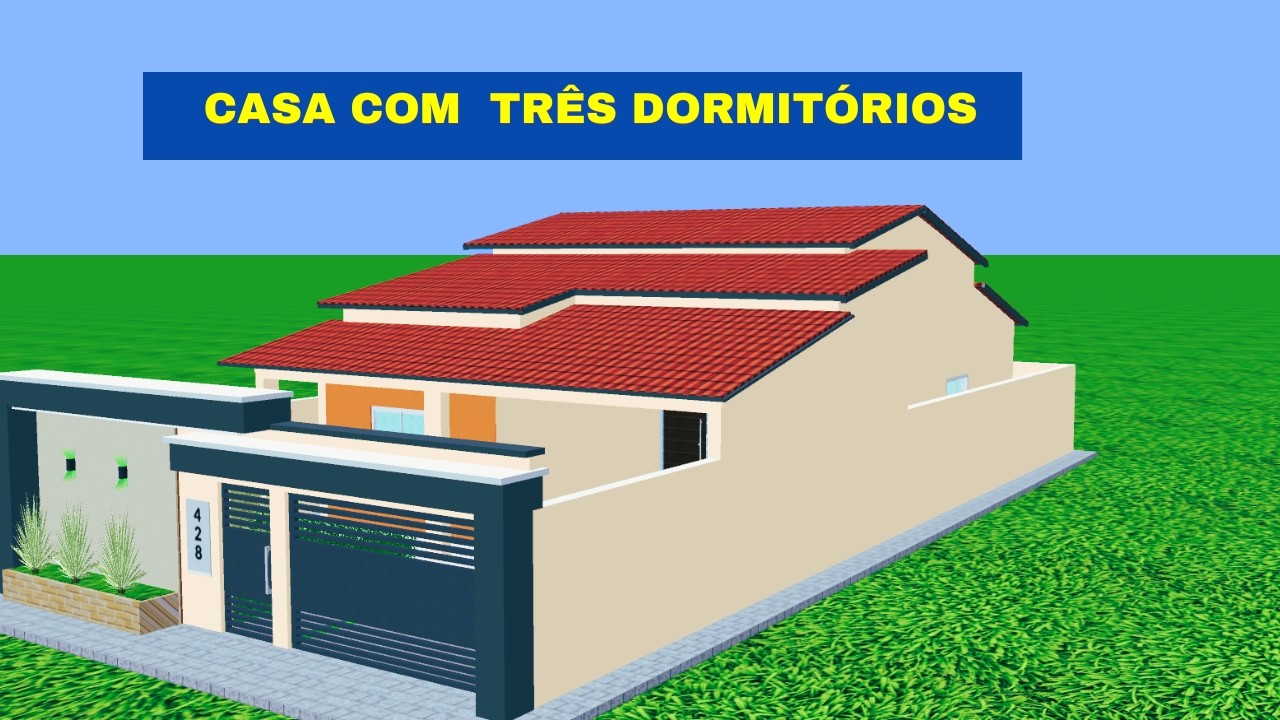 ✅👉🏽CASA COM TRÊS DORMITÓRIOS