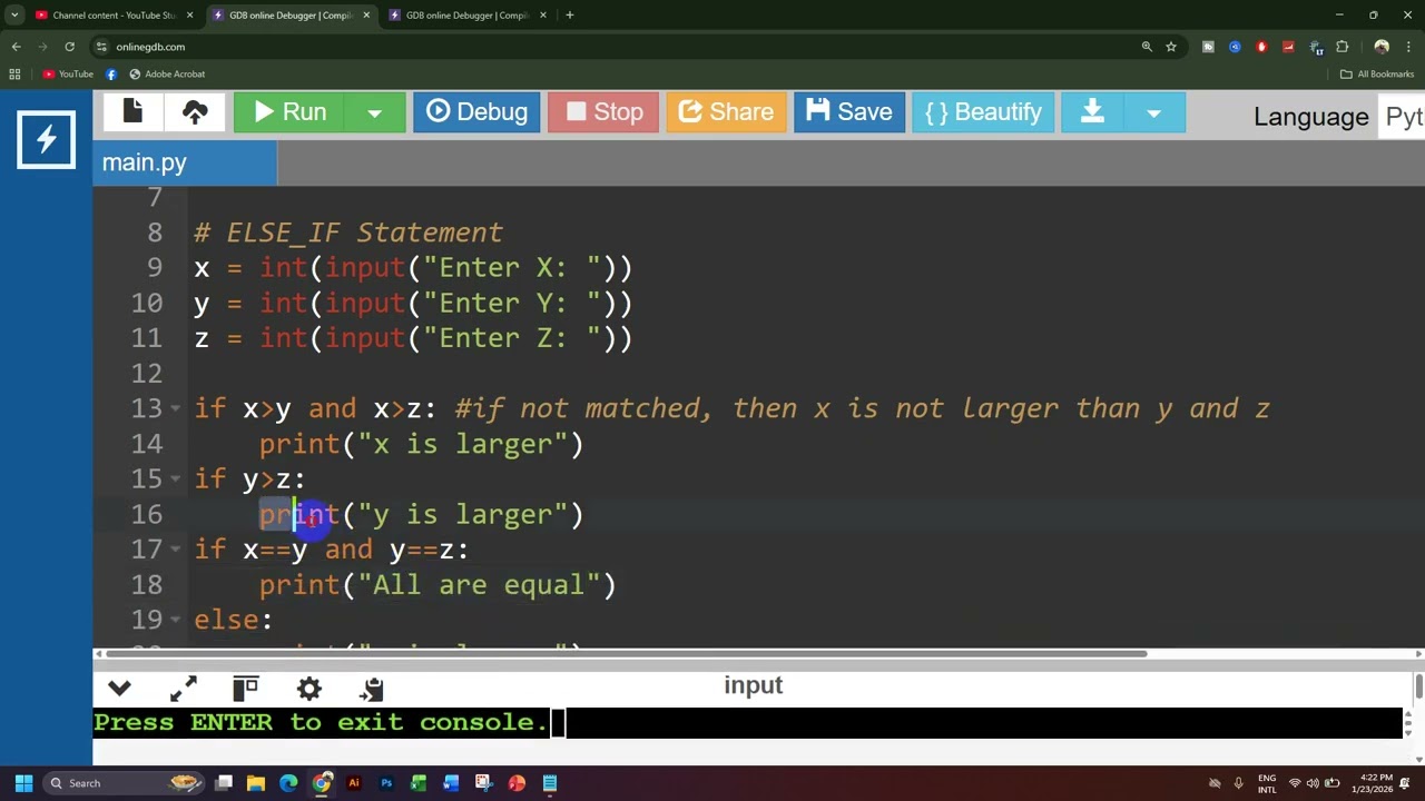ELSE_IF Statement with Problem || Python & Pseudocode || Saima Islam