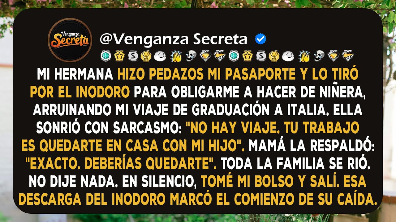 Mi hermana rompió mi pasaporte y lo tiró al inodoro para obligarme a hacer de niñera: viaje a Italia