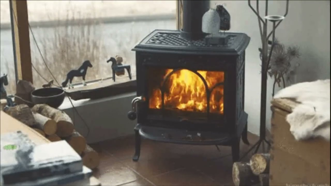 Relaxing Winter Snowfall With A Crackling Fire 🔥❄️