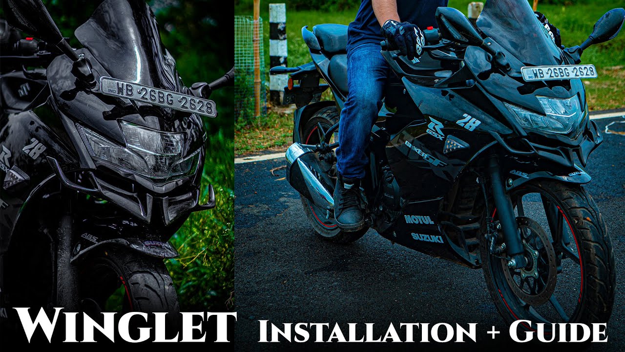 Winglet Installation on Modified Gixxer SF 2020 | step by step guide Purchase Link Black Blue MotoGP