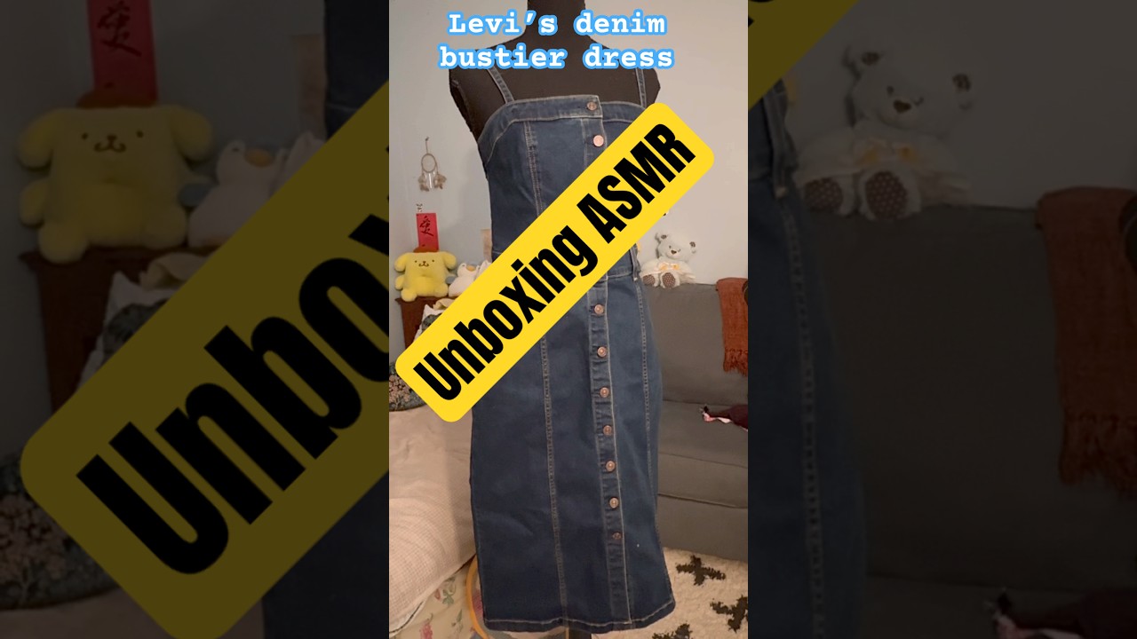 ASMR unboxing Levi’s denim dress 