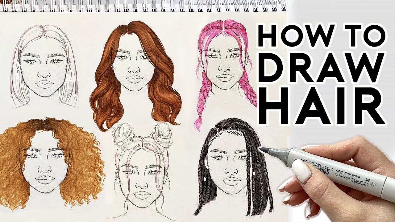 HOW TO DRAW HAIRSTYLES | Sketching & Coloring Tutorial