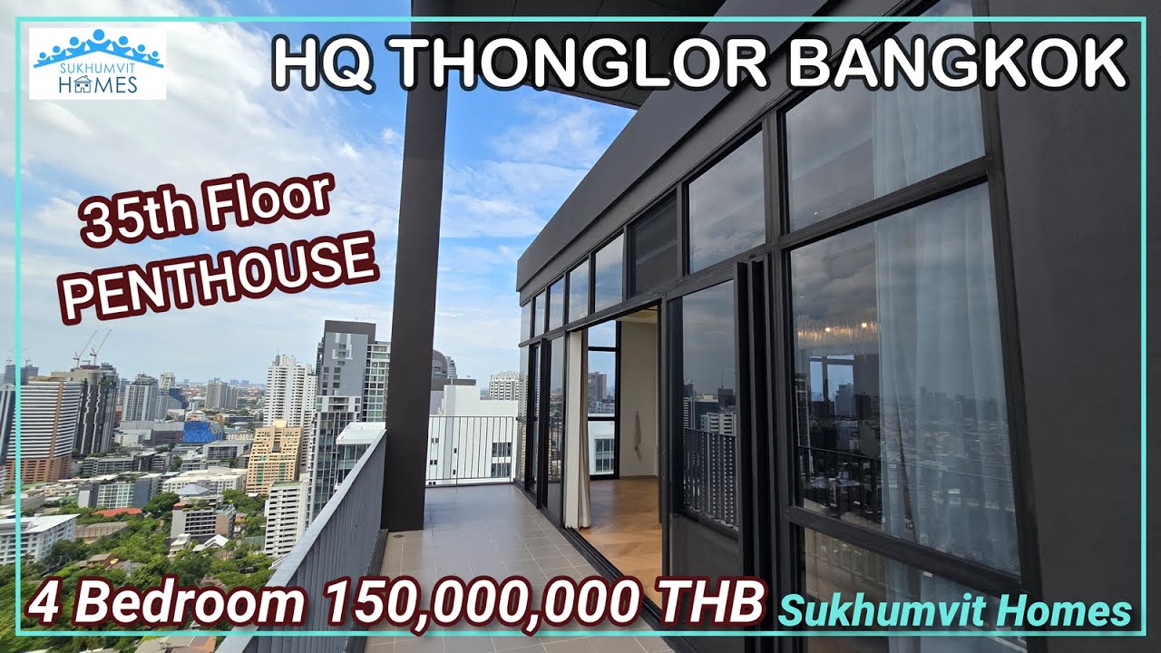 4 Bedrooms Luxury Duplex PENTHOUSE 35th Floor HQ Thonglor For Sale Bangkok 150,000,000 THB