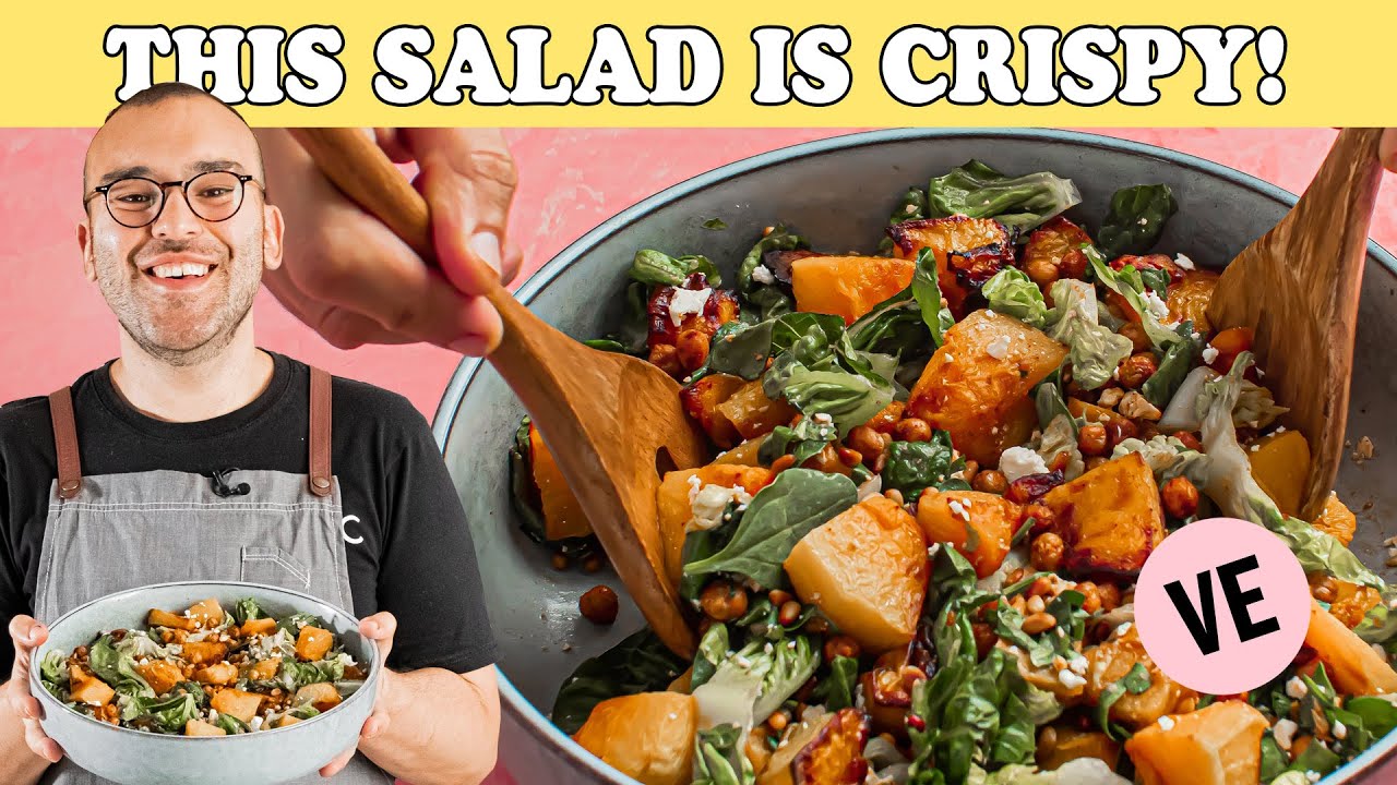 DELICIOUS & CRISPY Chickpea Pumpkin Salad - The Scran Line