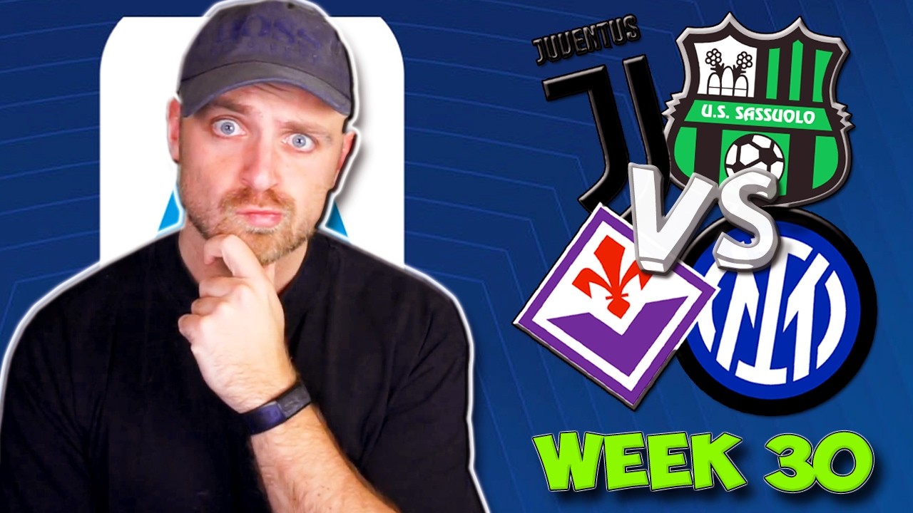 SERIE A WEEK 30 PREDICTIONS & TIPS | JUVENTUS VS SASSUOLO, FIORENTINA VS INTER MILAN & ROMA VS LECCE