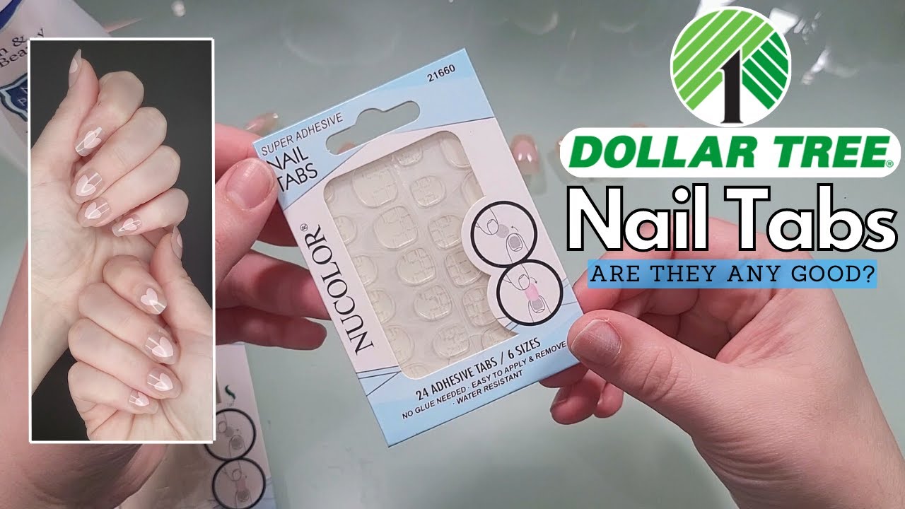 DOLLAR TREE ADHESIVE NAIL TABS!? | Kirby Rose