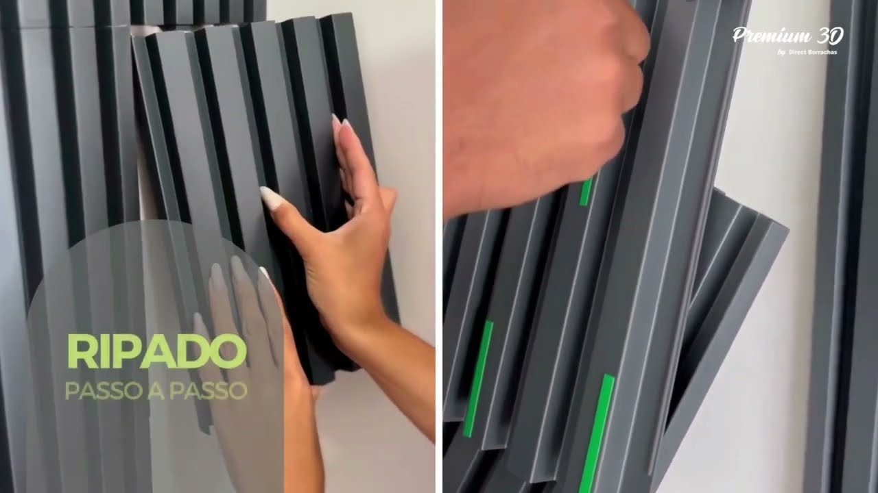 Com Instalar Ripado Autocolante 30x30cm da Direct Borrachas | Passo a Passo #ripado  Premium 3D