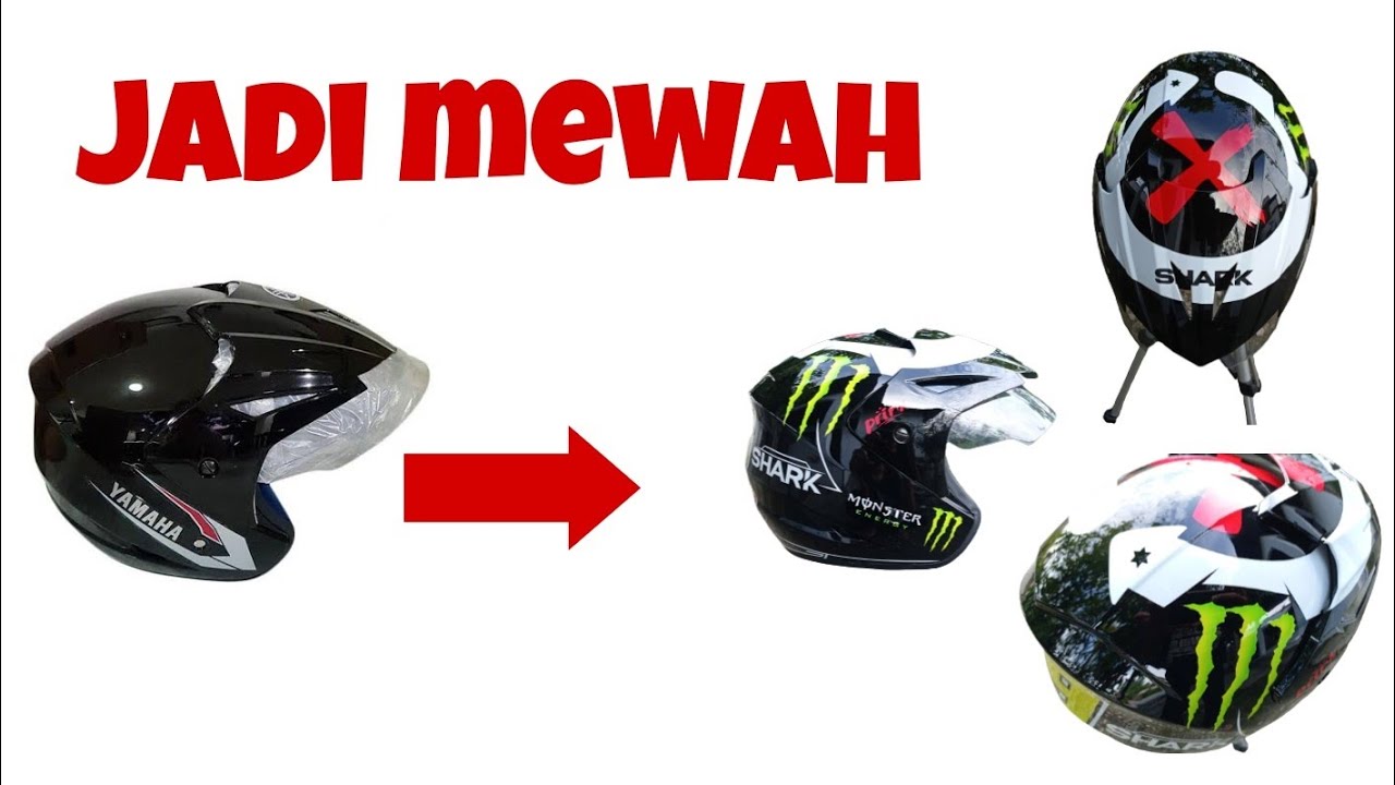 REPAINT HELM BAWAAN MOTOR YAMAHA MIO, JADI TERLIHAT MEWAH. eps 4