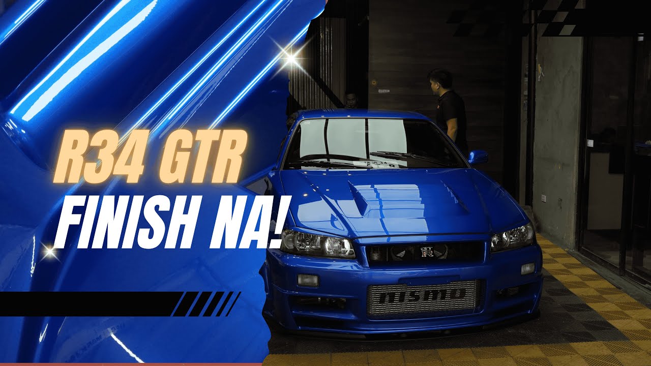 r34 GTR Skyline in Bayside blue Final touches to Finish before the show #r34  #carrestorationproject