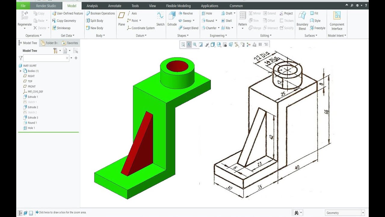 Creo  Part modeling-34