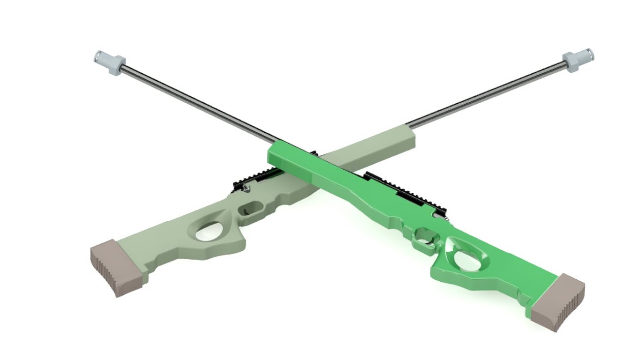 AutoCAD Practice AWM Sniper Rifle 3D Modeling - QasimCAD