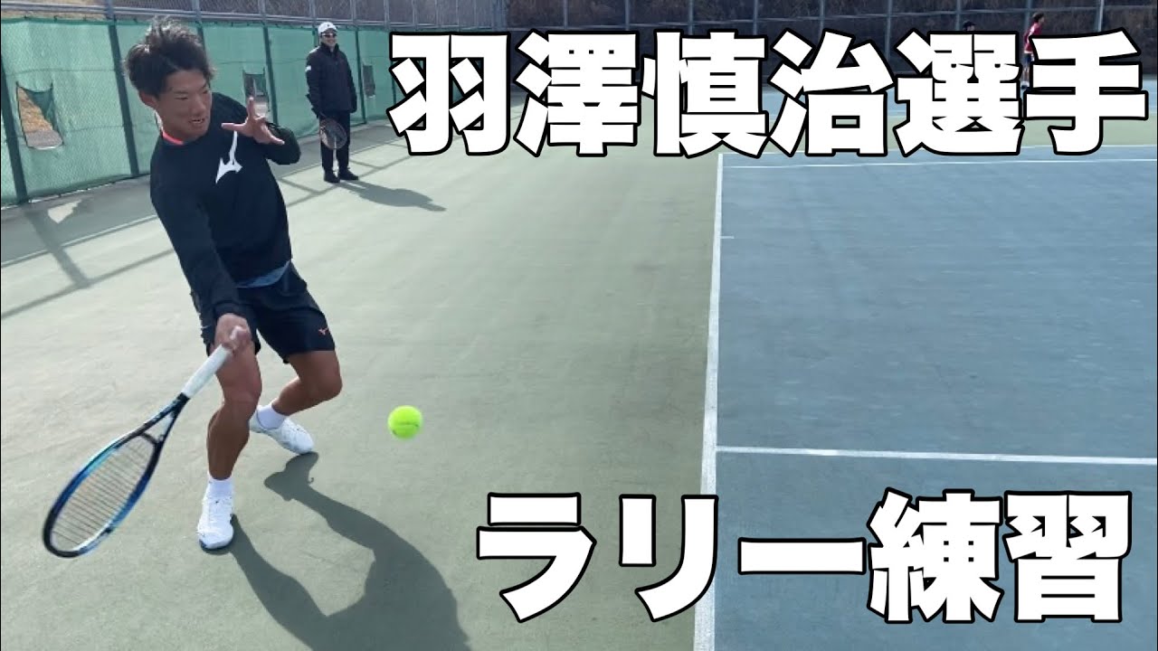 【テニス】羽澤慎治選手のセンターラリーとクロスラリー【ラリー練習】