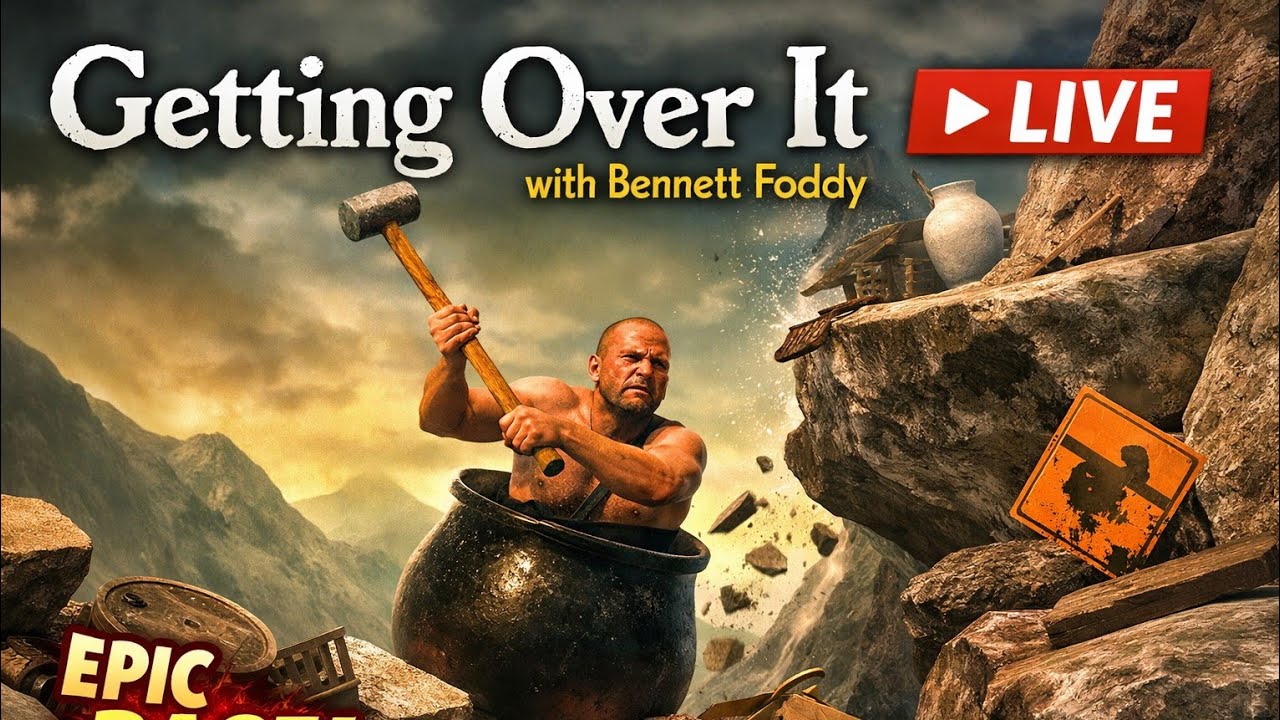 Getting Over It LIVE 😡 | Unlimited Rage 😱 | Full Try Hard Gameplay 🔴