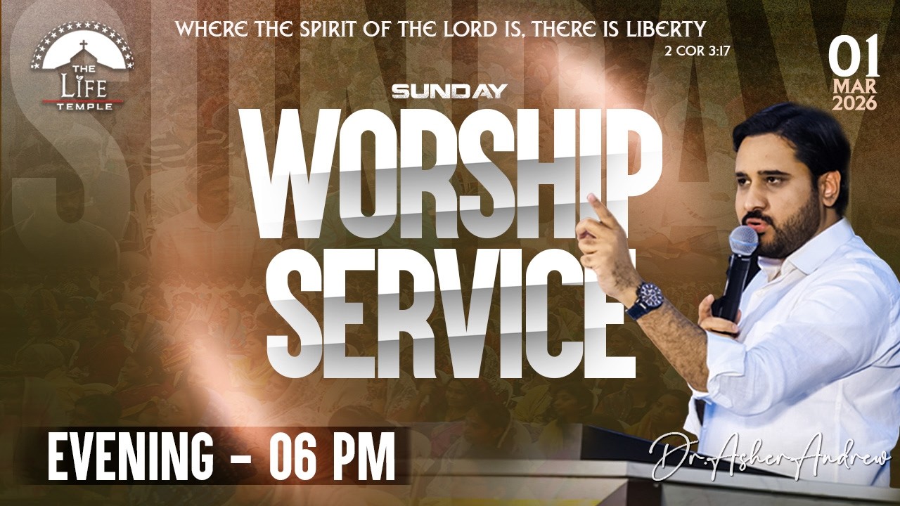 #SundayService Evening Worship Service live 01-03-2026 || Dr Asher Andrew || The Life Temple