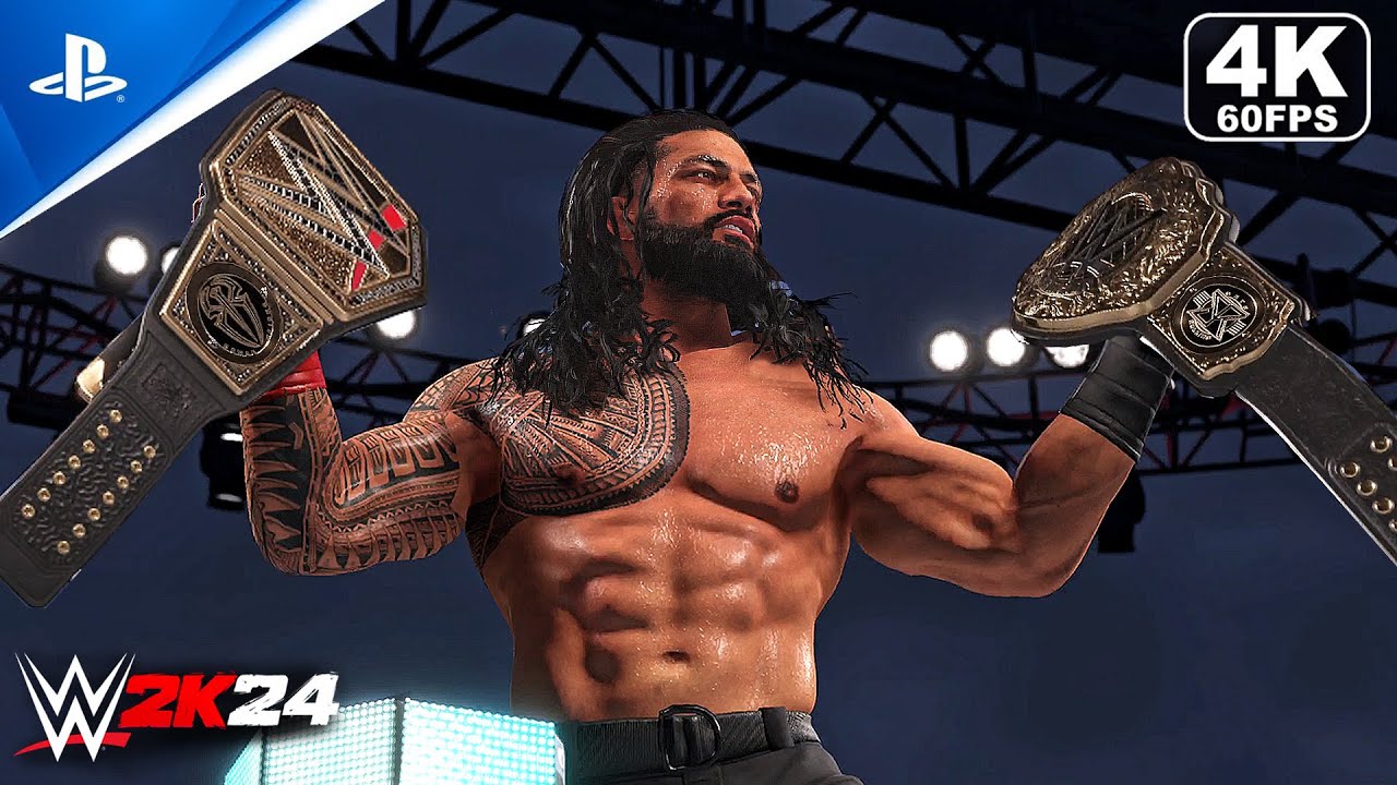 WWE 2K24 - Roman Reigns vs Seth Rollins Match! [4K 60FPS]
