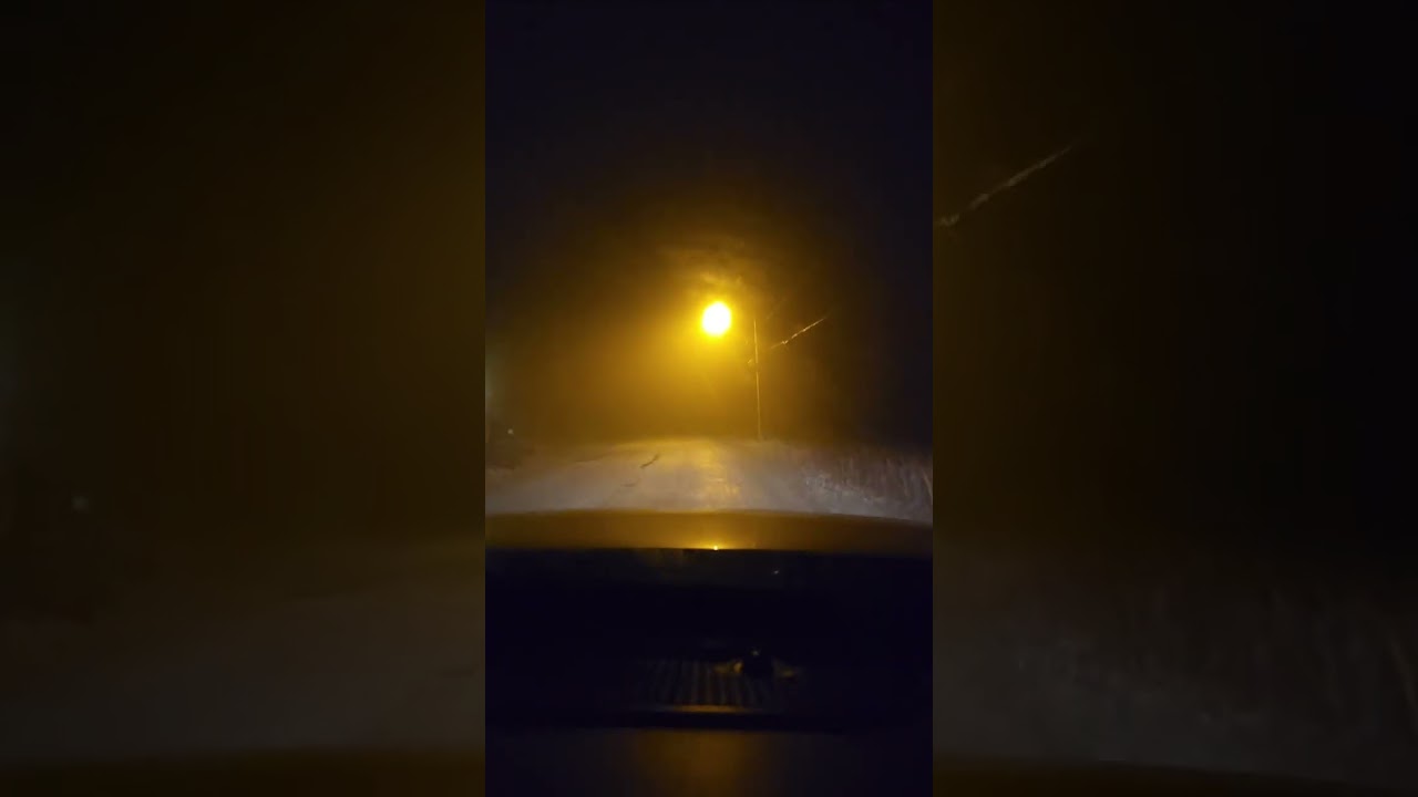 Dense fog in Moffat, Ontario.