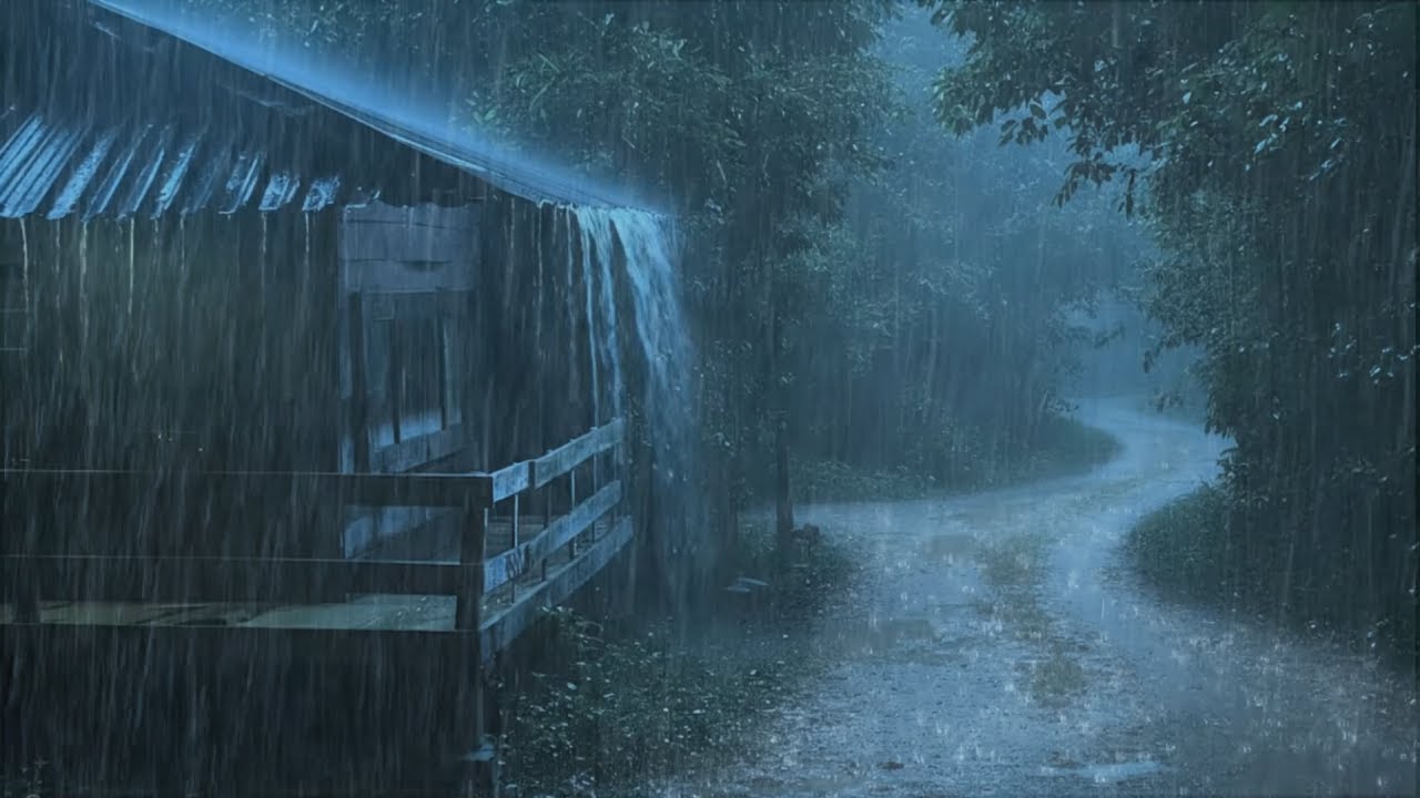 Cozy Rain Sounds for Sleeping 😴 Heavy Rain & Thunder on Metal Roof for Sleeping and Relaxation