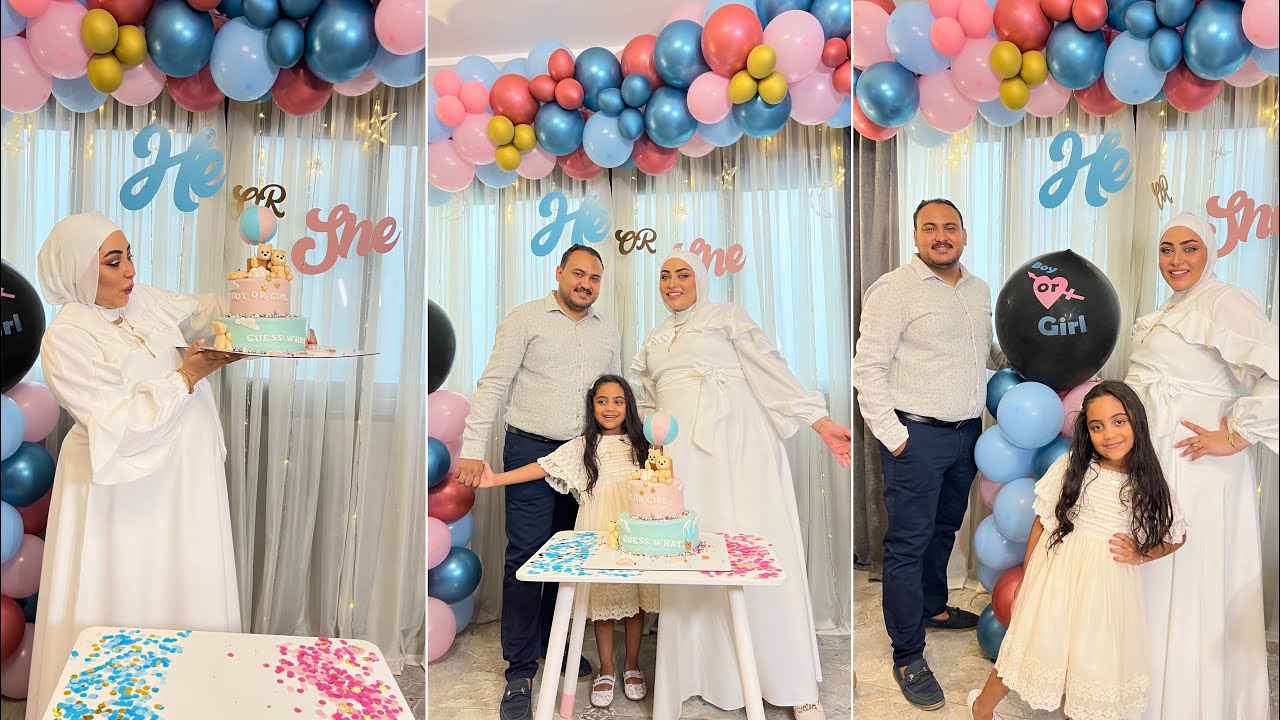 حفلة جنس البيبي￼🤰ياترى ولد ولا بنت 🩷💙 تفتكروا يطلع تؤام اهلي صدموني 😂