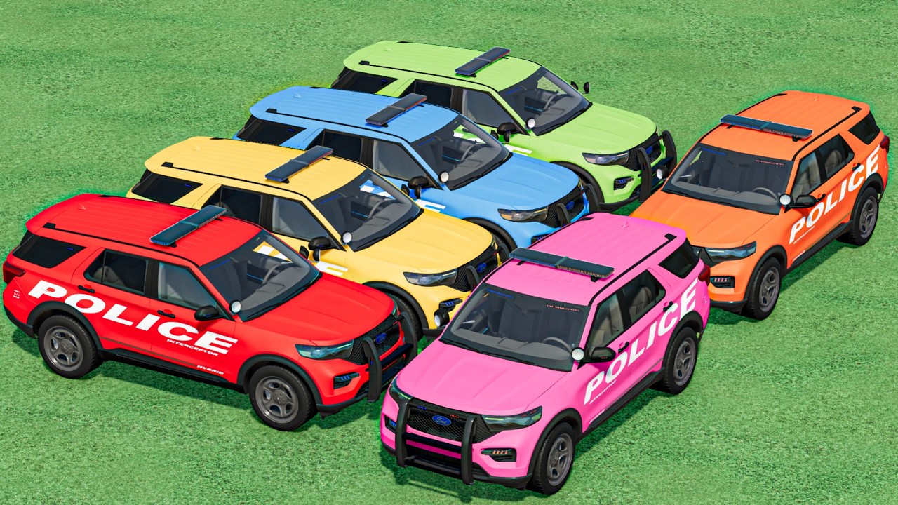 TRANSPORTING POLICE CAR ! EVERY COLOR ! Farming Simulator 22