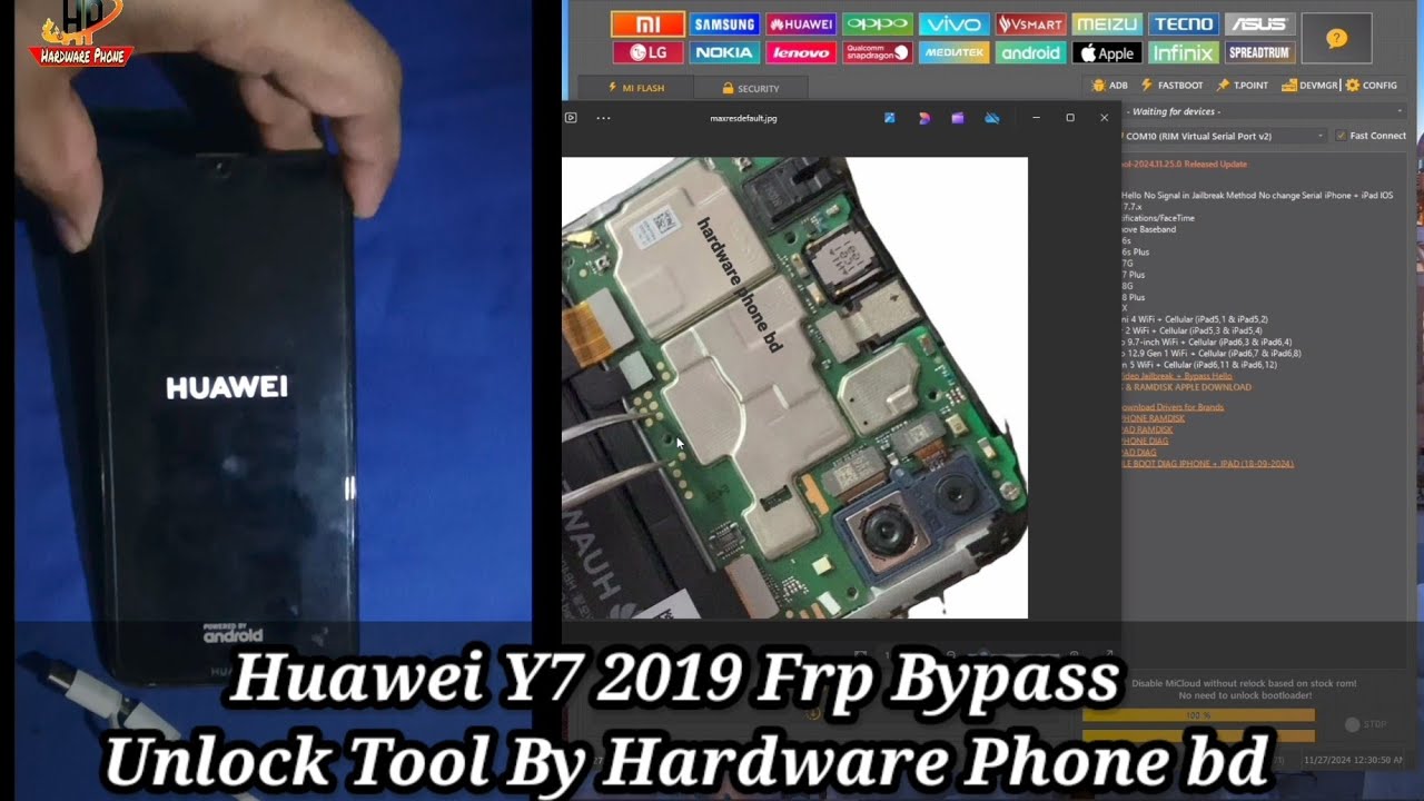 Huawei Y7 2019 || DUB-LX1 DUB-LX3 || Frp Bypass Unlock Tool by || hardware phone bd