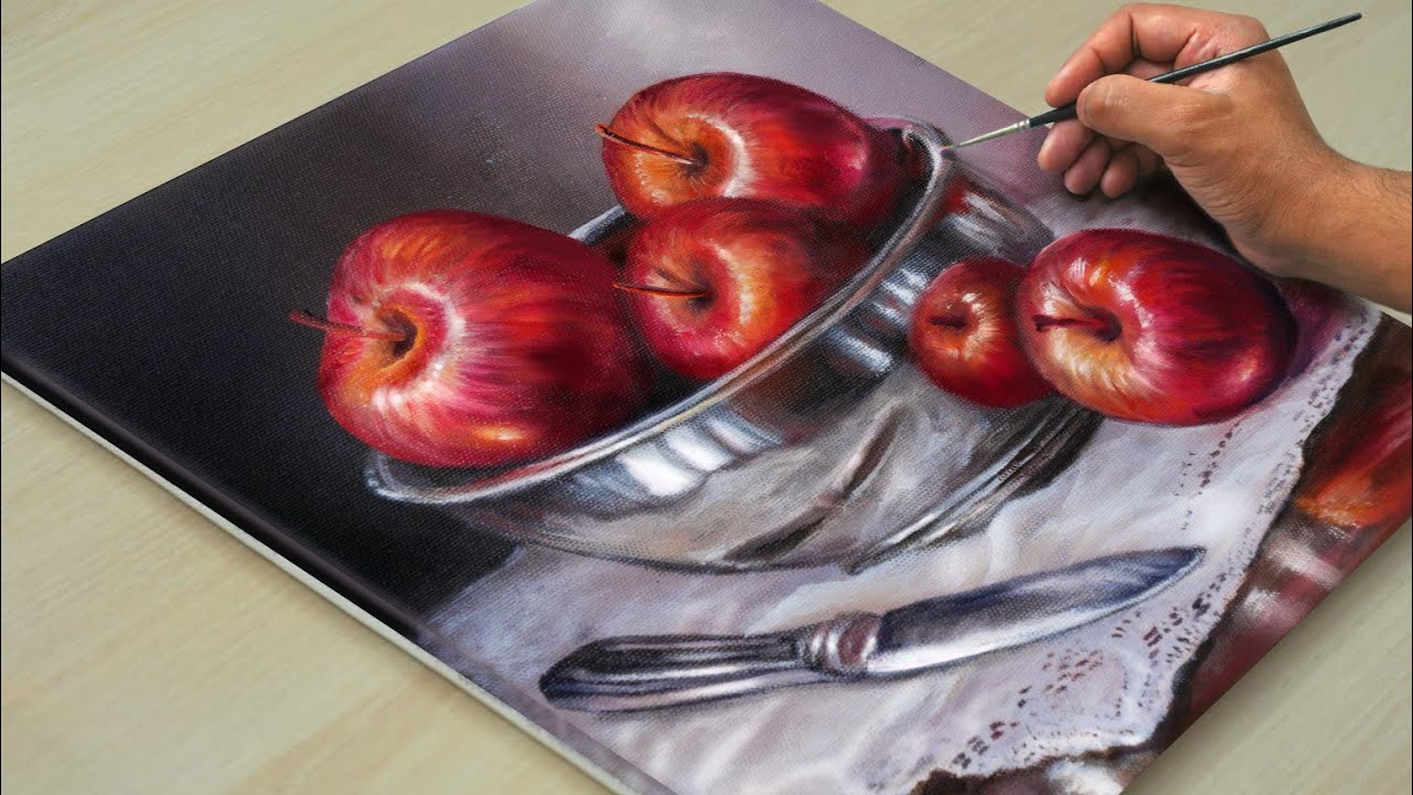 Easy Way to Paint realistic Fruits/ Relaxing Acrylic Painting/ STEP BY STEP #8