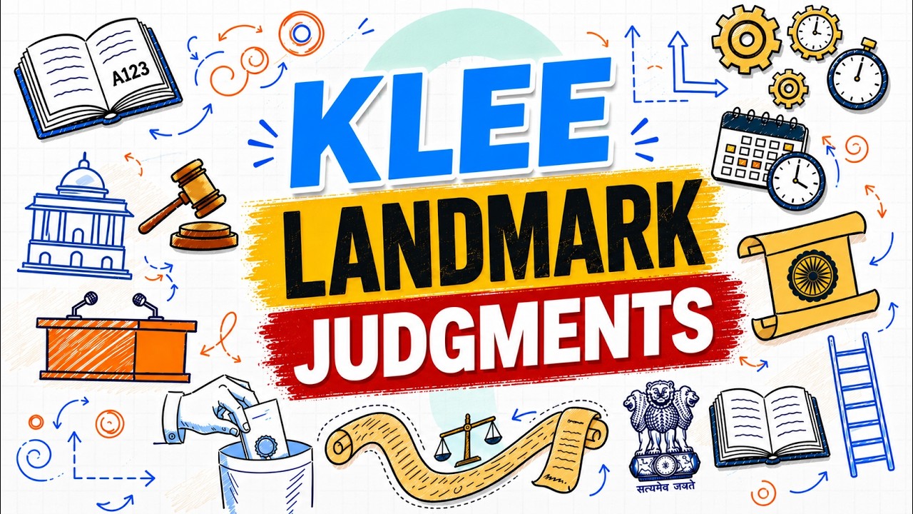 Landmark Supreme Court Judgments MCQ's #klee #supremecourt #mcq #law #lawexam #judgment #important