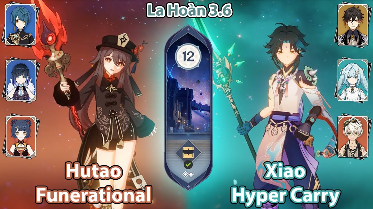 C0 Hutao Funerational & C0 Xiao Hyper Carry | La Ho&agrave;n Th&acirc;m Cảnh Tầng 12 | Genshin Impact 3.6