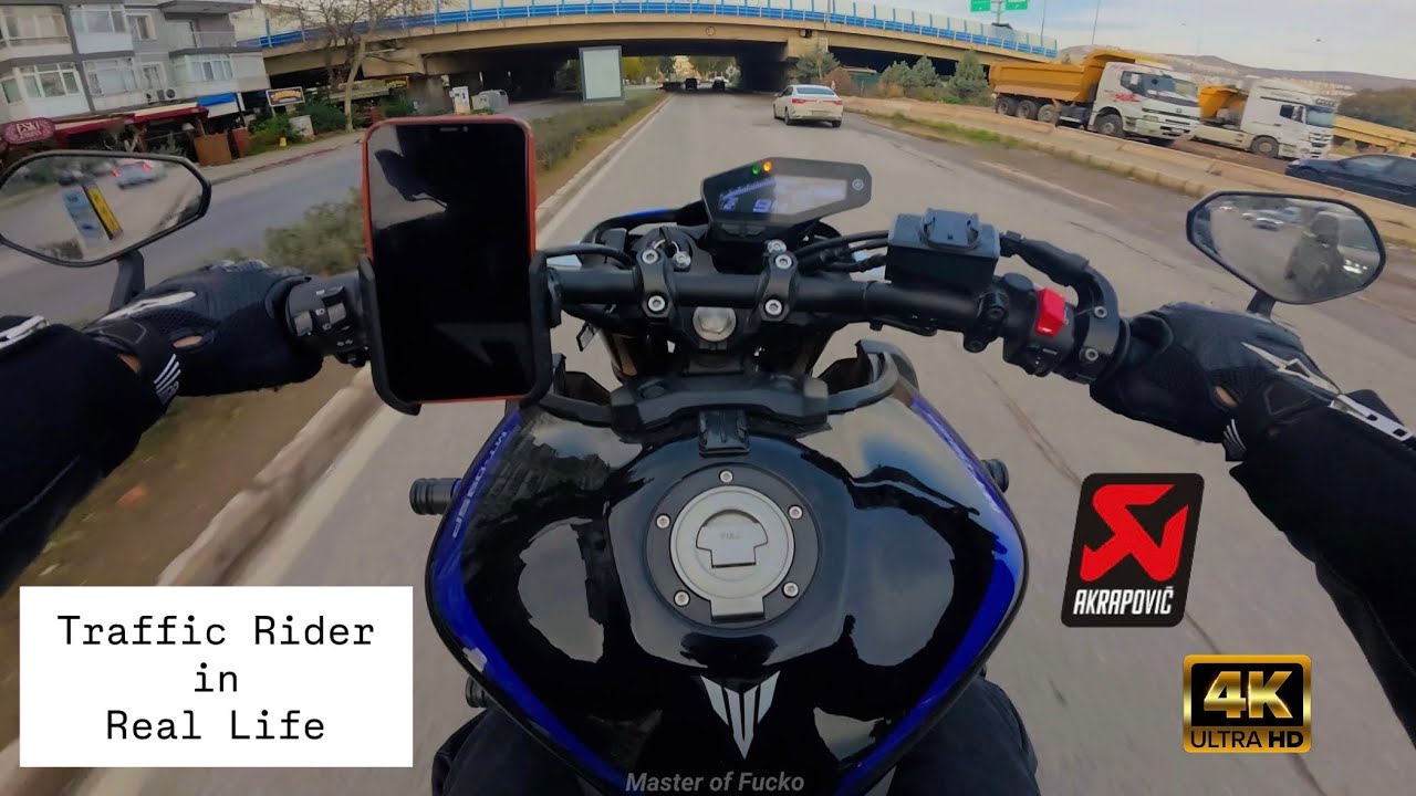 [4K] Traffic Rider in Real Life MT09 SP + Akrapovic Exhaust (no dB killer) POV 