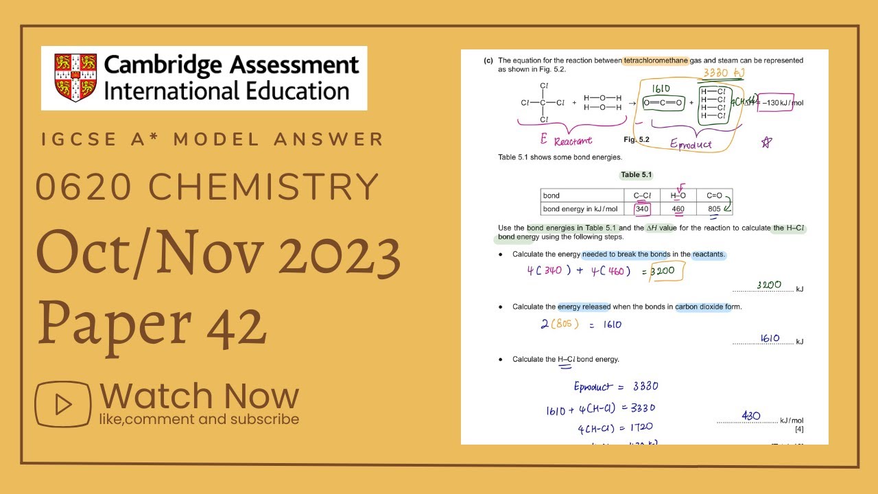 IGCSE Chemistry Paper 42 - Oct/Nov 2023 - 0620/42/O/N/23 (Q4-6) SOLVED