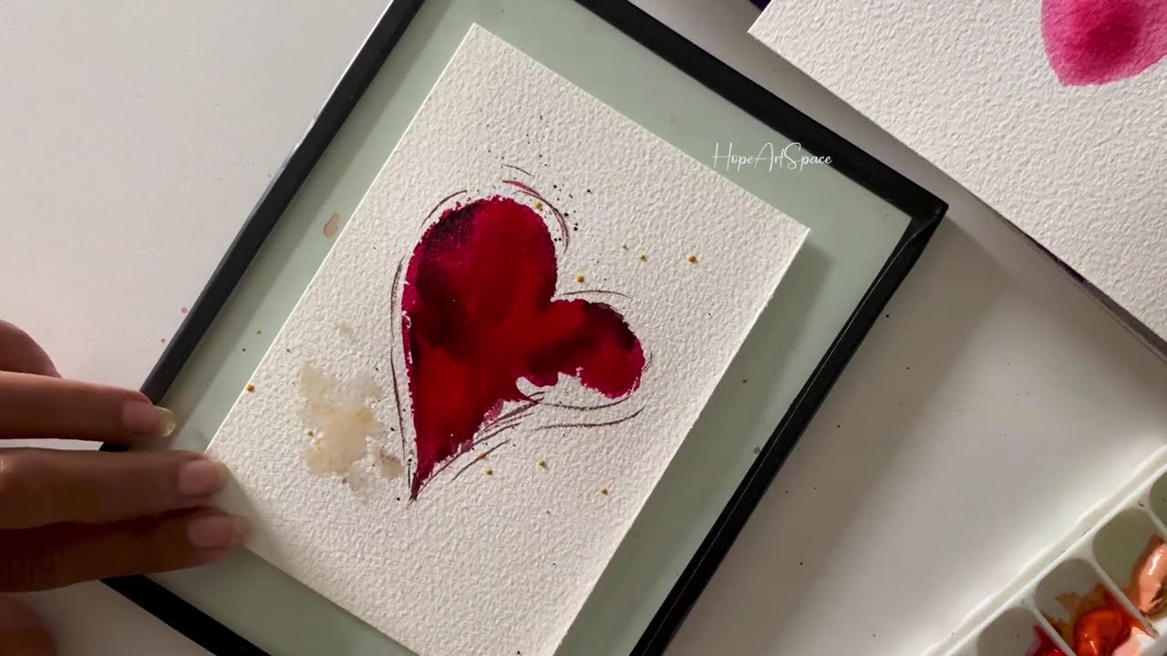 Golden Hearts Idea for a Valentine’s Day card using #watercolor #watercolortutorial #stepbystep