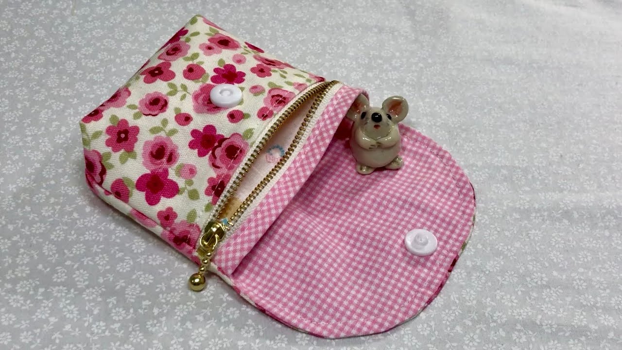意外と簡単💕ファスナーポケット付きのお財布ポーチ⭐️Surprisingly easy💕Wallet pouch with zipper pocket