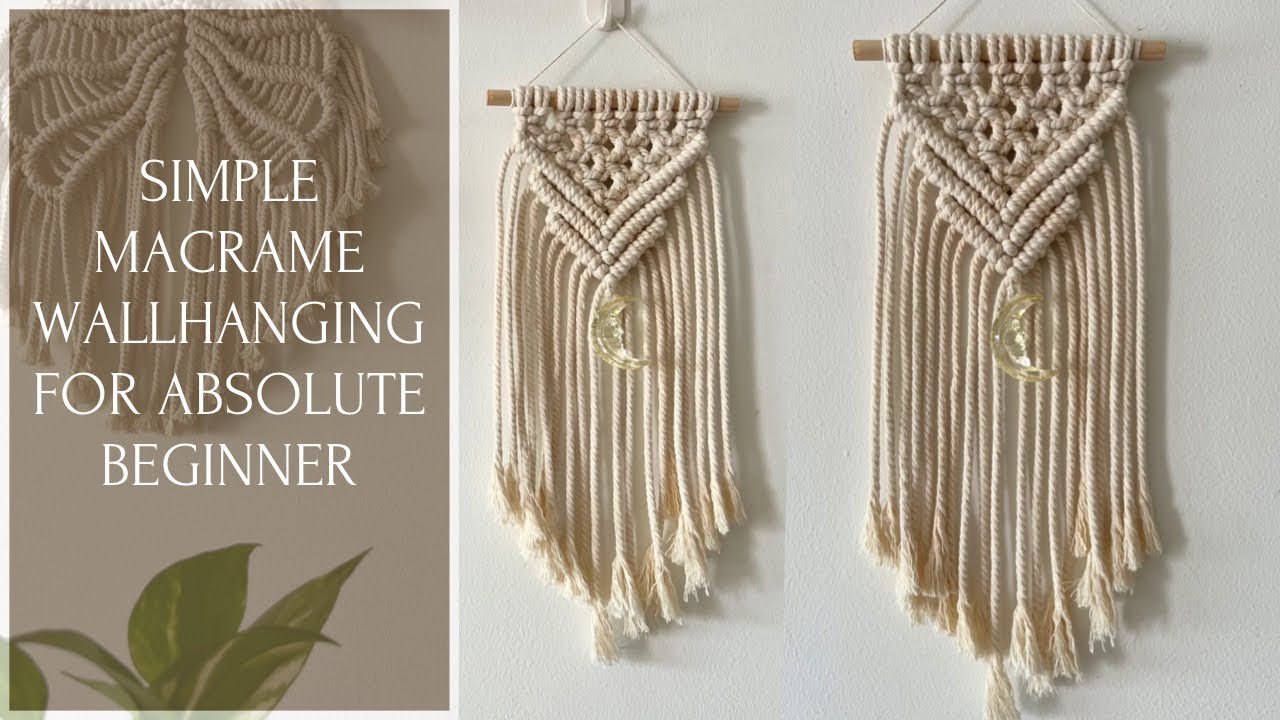 Simple Macrame Wall Hanging for Absolute Beginner | Step-by-Step | Kid-friendly Tutorial
