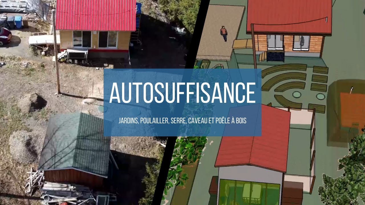 Présentation des projets d'autosuffisance | Jardins, poulailler, serre, caveau et poêle à bois