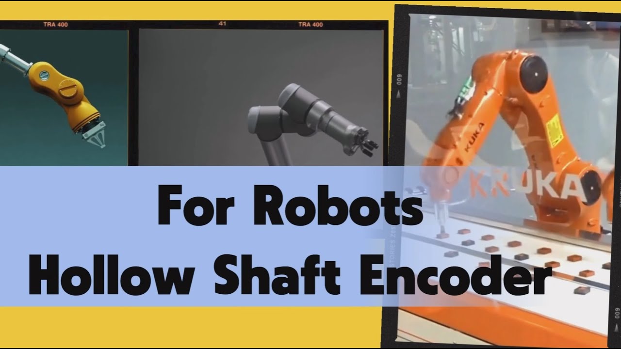 Hollow shaft absolute position encoder applied to robot joints. Gearcoder, SensorLab
