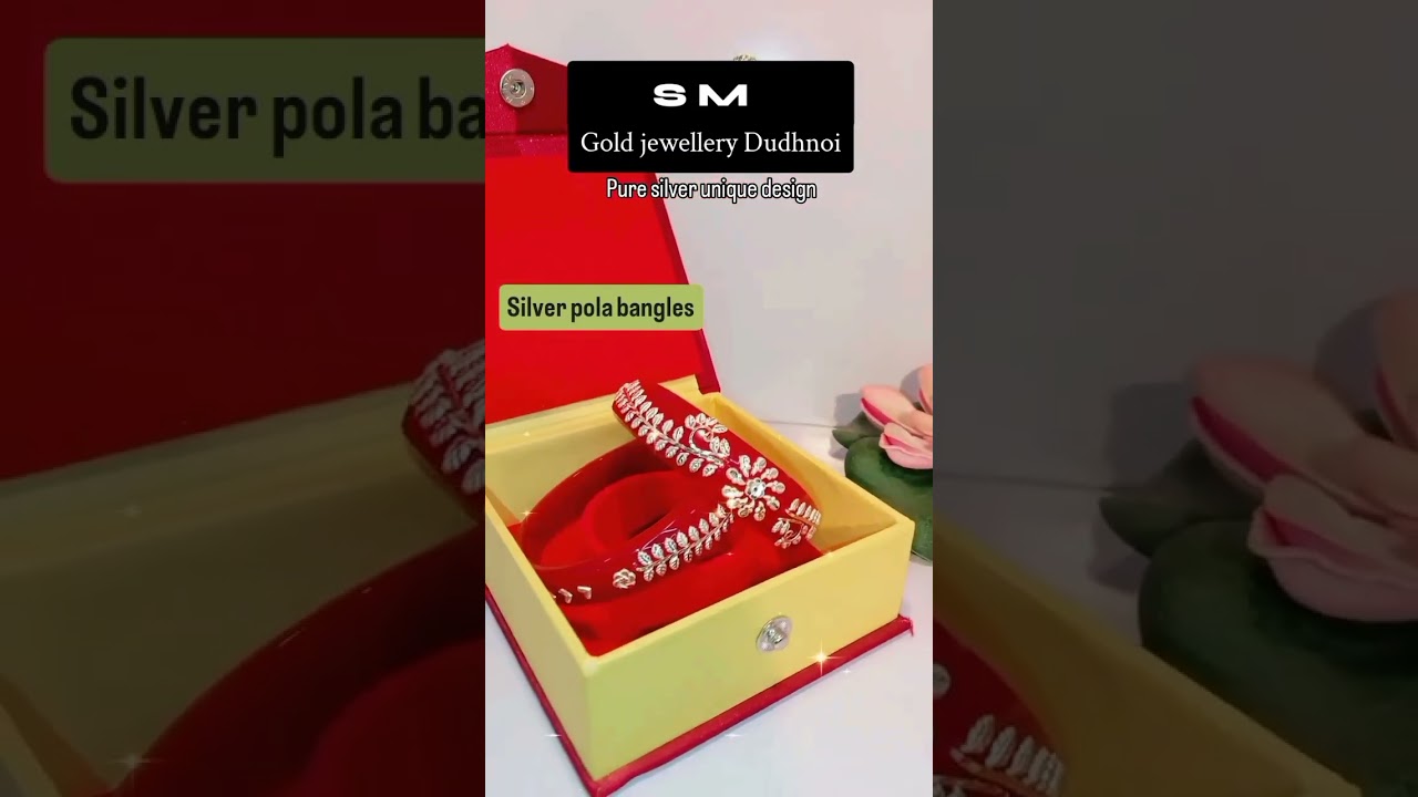 pure silver pola bangles, "SM Gold jewellery"pure silver unique design and lowest silver rate